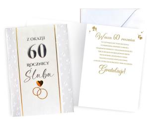 Opakowanie Karnet Rocznica ślubu 60