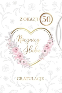 Opakowanie Karnet Rocznica Ślubu wymienne cyfry