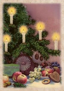 Opakowanie Karnet ST486 B6 + koperta Choinka ze świeczkami