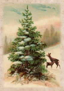 Opakowanie Karnet ST486 B6 + koperta Święta Choinka i sarny