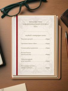 Opakowanie Karnet Świadectwo najlepszego nauczyciela