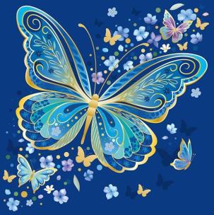Opakowanie Karnet Uniwersalny - Blue Butterfly