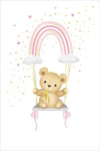 Opakowanie Karnet Uniwersalny - Pink Rainbow Teddy