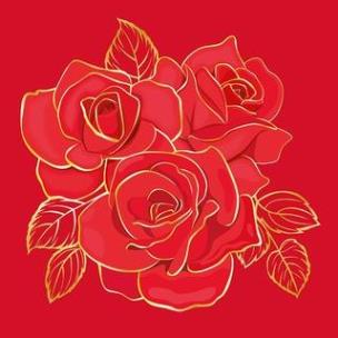 Opakowanie Karnet Uniwersalny - Red Velvet Roses