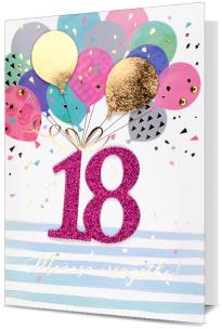 Opakowanie Karnet Urodziny 18