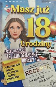 Opakowanie Karnet Urodziny 18