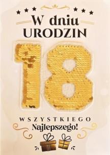 Opakowanie Karnet Urodziny 18 Cekiny