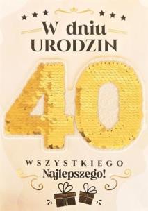Opakowanie Karnet Urodziny 40 Cekiny