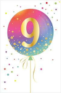 Opakowanie Karnet Urodziny - Age Balloon 9