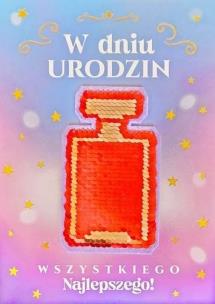Opakowanie Karnet Urodziny Cekiny