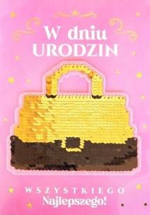 Opakowanie Karnet Urodziny Cekiny