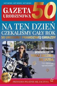 Opakowanie Karnet Urodziny gazeta 50