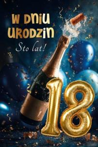 Opakowanie Karnet Urodziny grający 18