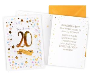 Opakowanie Karnet Urodziny gwiazdki 20