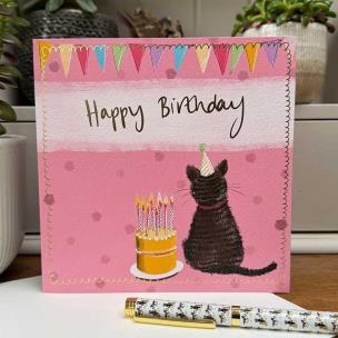 Opakowanie Karnet Urodziny Kot i tort