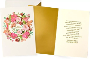 Opakowanie Karnet Urodziny kwiaty