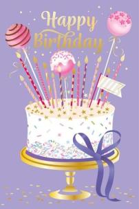 Opakowanie Karnet Urodziny - Lilac Birthday Cake