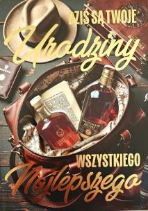 Opakowanie Karnet Urodziny męskie whisky