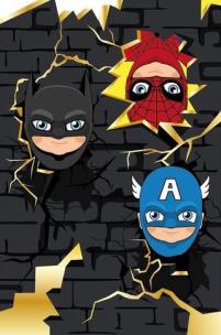 Opakowanie Karnet Urodziny - Three Superheroes