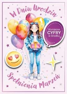 Opakowanie Karnet Urodziny wymienne cyfry