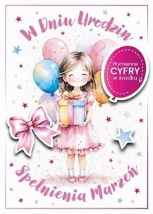 Opakowanie Karnet Urodziny wymienne cyfry