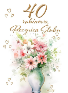 Opakowanie Kartka okolicznościowa Rocznica ślubu 40