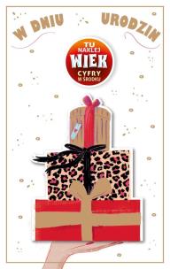 Opakowanie Kartka okolicznościowa Urodziny (wymienne cyfry)