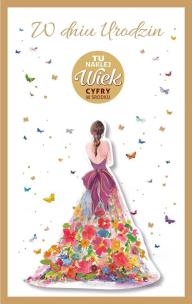 Opakowanie Kartka okolicznościowa Urodziny (wymienne cyfry)