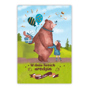 Opakowanie Kartka okolicznościowa W dniu urodzin miś