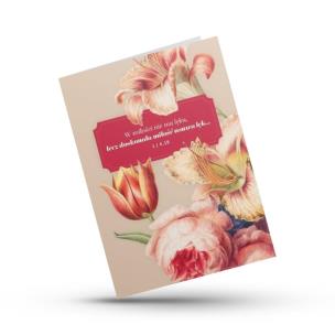 Opakowanie Kartka składana - W miłości nie ma lęku - kwiat