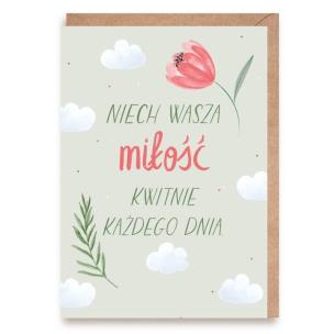 Opakowanie Kartka ślubna Kwiaty, eko koperta