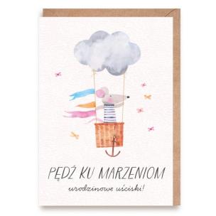 Opakowanie Kartka urodzinowa Myszka, eko koperta