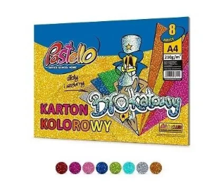 Karton brokat A4 210g 8 kartek mix. Wydawca: Alfa Pastello. Multiszop.pl Opakowanie Karton brokat A4 210g 8 kartek mix