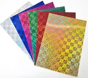 Opakowanie Karton holograficzny Pixel A4 6 arkuszy wycinanki