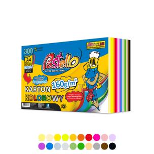 Karton kolorowy A4 160g 20 kolorów 300 arkuszy. Wydawca: Alfa Pastello. Multiszop.pl Opakowanie Karton kolorowy A4 160g 20 kolorów 300 arkuszy