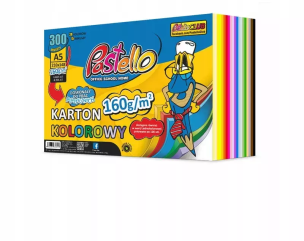 Karton kolorowy A5 160g 20 kolorów 300 arkuszy. Wydawca: Alfa Pastello. Multiszop.pl Opakowanie Karton kolorowy A5 160g 20 kolorów 300 arkuszy