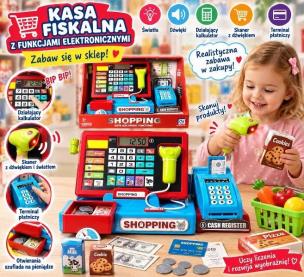 Opakowanie Kasa sklepowa z terminalem do kart płatniczych