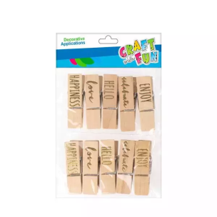 Klamerki drewniane 10szt. Wydawca: Craft With Fun. Multiszop.pl Opakowanie Klamerki drewniane 10szt
