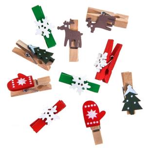 Opakowanie Klamerki drewniane Boże Narodzenie 10szt