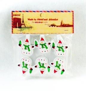 Opakowanie Klamerki ozdobne zimowe Bałwanek 6szt