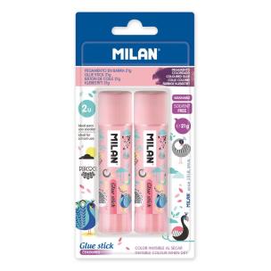 Opakowanie Klej w sztyfcie 21g róż 2 szt. MILAN
