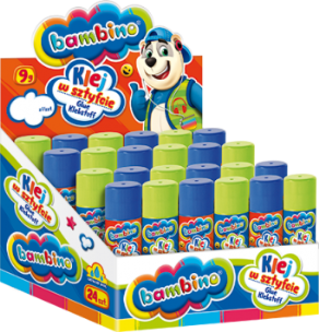 Opakowanie Klej w sztyfcie 9g (24szt) BAMBINO