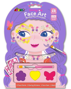 Klejnoty i farby do twarzy Motyl. Wydawca: AVENIR. Multiszop.pl Opakowanie Klejnoty i farby do twarzy Motyl