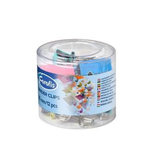 Opakowanie Klipy biurowe 25mm kolorowe pastel 12szt