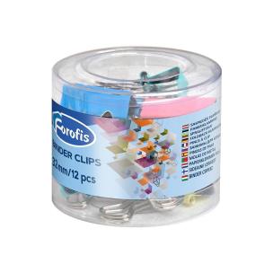 Opakowanie Klipy biurowe 32mm kolorowe pastel 12szt