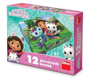 Klocki drewniane Koci Domek Gabi 12el. Wydawca: Dino Toys. Multiszop.pl Opakowanie Klocki drewniane Koci Domek Gabi 12el