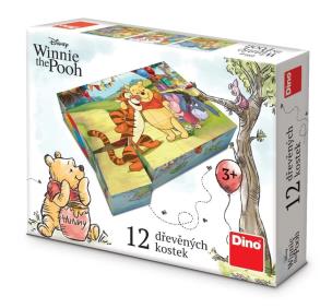 Klocki drewniane obrazkowe Kubuś Puchatek 12el. Wydawca: Dino Toys. Multiszop.pl Opakowanie Klocki drewniane obrazkowe Kubuś Puchatek 12el