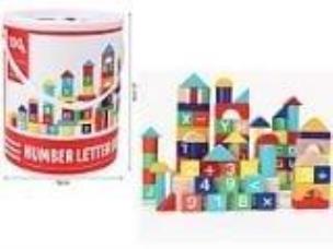 Opakowanie Klocki drewniane z numerkami 100szt