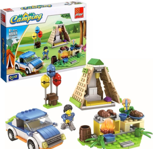 Klocki kamping 251 elementów. Wydawca: Trifox. Multiszop.pl Opakowanie Klocki kamping 251 elementów