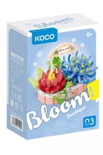 Opakowanie Klocki KOCO sukulenty doniczka niebieska 271 elementów